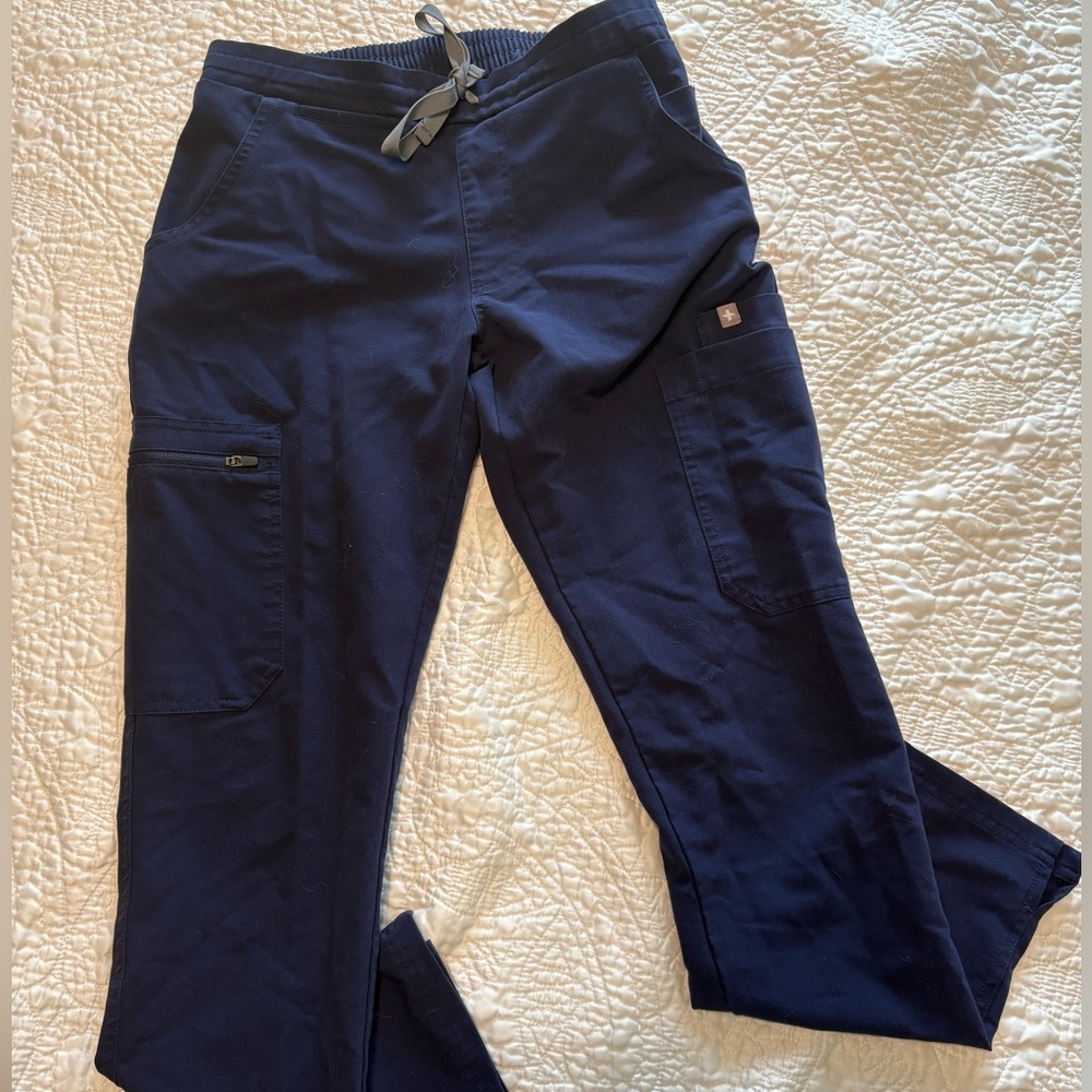 FIGS Navy Yola Skinny Petite Scrub Pant